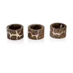 Screw Tight NPR101 Thunder Wooden White Napkin Ring (Pack of 6) image 2