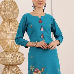 Lative Colours of Fashion Embroidered Tunic & Trouser Co-Ord Set image 5