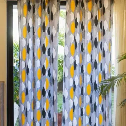 Urban Space Printed Multicolor Cotton 5 ft Window Curtains - Set of 2-image-82