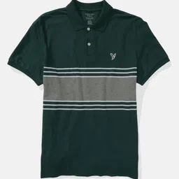 AMERICAN EAGLE OUTFITTERS Striped Polo Collar Cotton T-shirt image 5