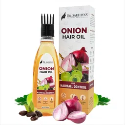 Dr. Sakhiya's Onion Hair Oil for Hair Fall Control | Enriched with Onion Extract, Amla & Almond | Strengthens, Nourishes, Fights Dandruff | 100 ml image 1