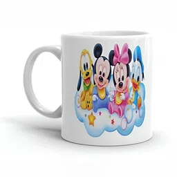 Mr UVD White & Yellow Cartoon Characters Printed Ceramic Glossy Mug 350 ml-picture-25