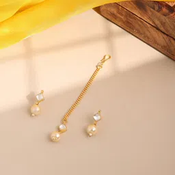 Ruby Raang Girls Gold-Plated Kundan-Studded & Pearls Beaded Jewellery Set-picture-30