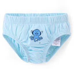 Babyoye Eco Conscious 100% Cotton With Antibacterial Finish Briefs Text Print Pack of 3 - Red Blue & Yellow image 2