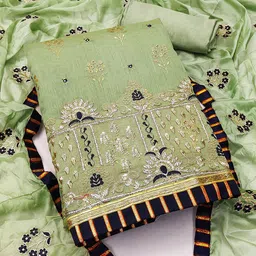 HERE&NOW Embellished Unstitched Dress Material-picture-22