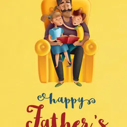 FFlirtygo Cotton Fathers Day Theme Half Sleeves Happy Fathers Day Text Printed Tee - Yellow image 4