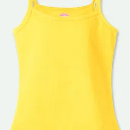 Ariel Cotton Lycra Knit Pack Of 3 Sleeveless Solid Camisoles - Yellow Sky Blue & Beige image 4