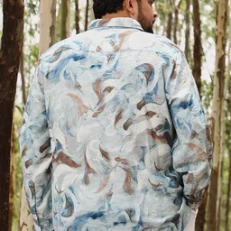 Instafab Plus Comfort Fit Abstract Printed Spread Collar Shirt image 4