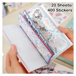 FunBlast Cartoon Theme Japanese Style Decorative Stickers Book 20 Sheets Blue image 4