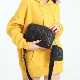 CORSICA Women Structured Sling Bag with Quilted image 3