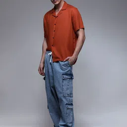 Paper Cut Oversized Solid Spread Collar Casual Shirt-image-98