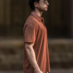 Maniac Abstract Printed Polo Collar Cotton T-shirt image 4