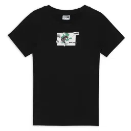 Puma Kids Black Printed T-Shirt-image-59
