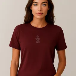 Anikmart Women Typography Printed Round Neck Cotton T-shirt-picture-34