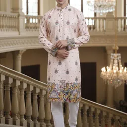 SZN Men Ethnic Motifs Printed Indie Prints Kurta image 4