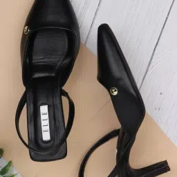 Elle Women's Black Sling Back Stilettos-picture-40
