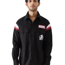 The Souled Store Marvel: Avengers 63 Black Loose Fit Oversized Shirt-image-2