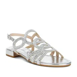 London Rag Women's Silver Ankle Strap Sandals-image-37