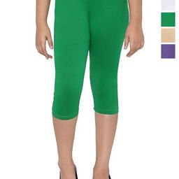 FRENCH KLEIDER Girls Pack Of 5 Solid Mid-Rise Slim Fit Slip-On Capris-picture-40