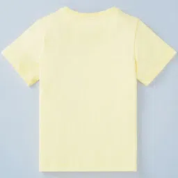 Ed-a-Mamma Kids Yellow & Blue Cotton Printed T-Shirt image 2