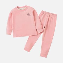 Little Surprise Box Kids Pink Solid Full Sleeves T-Shirt with Pants-picture-18