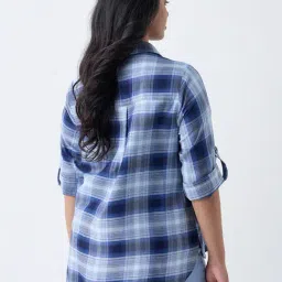 Gia by Westside Navy Check Detailed Shirt image 2