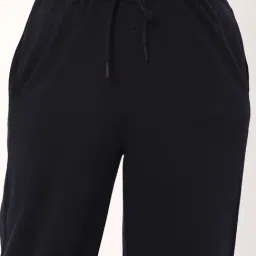 R&B Navy Cotton Printed Mid Rise Trackpants image 5