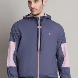 HOUSE OF VEDAS Men Hooded Colourblocked Windcheater Sporty Jacket-picture-31