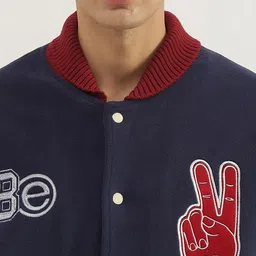 United Colors of Benetton Men Stand Collar Graphic Printed Casual Varsity Jacket image 4