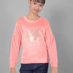 Crimsoune Club Kids Peach Embellished Full Sleeves Sweatshirt-image-99