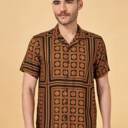 People by Pantaloons Mustard Slim Fit Printed Shirt-picture-39