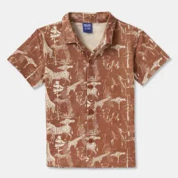 R&B Kids Rust Printed Regular Fit Shirt-picture-46