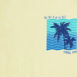 Ed-a-Mamma Kids Yellow & Blue Cotton Printed T-Shirt image 3