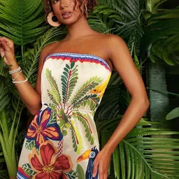 LULU & SKY Floral Printed Strapless Playsuit image 2