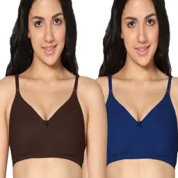 IN CARE Brown & Blue Cotton T-Shirt Bras - Pack Of 2-picture-31