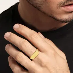 GIVA 92.5 Sterling Silver Hexagon Ring for Men-image-96