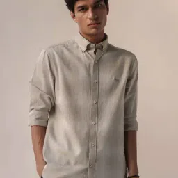 Andamen Grey Regular Fit Striped Shirt-image-63