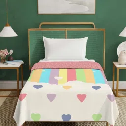 Urban Space Cotton Malmal Bed Ac Dohar Blanket, Reversible, Rainbow Heart-picture-21