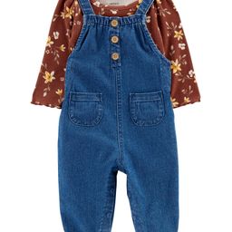 Carter's 2-Piece Floral Onesie & Denim Jumpsuit Set - Denim-picture-31