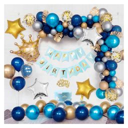 Bubble Trouble  Blue Happy Birthday Decoration Combo - 59 Pieces-picture-23