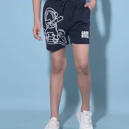 CRIMSOUNE CLUB Game Theme Printed Shorts - Navy-picture-22