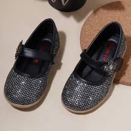 mine sole Minesole Shimmer Embellished Ballerinas - Black-picture-30