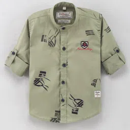 Dapper Dudes Full Sleeves Abstract Printed Shirt - Green-picture-18