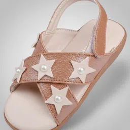 Toothless Star Applique Detailed Velcro Closure Sandals - Beige-picture-32