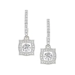 Sparkles Lab Grown Diamond 0.99 Carat Round Halo Drop Earrings for Women-picture-42