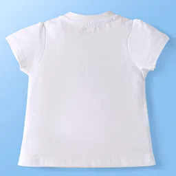 Doodle Poodle 100% Cotton Knit Half Sleeves NightsuitWith Happiness Is Power Text & Floral Print - White & Light Blue image 3