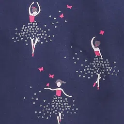 Nino Bambino Organic Cotton Knit Full Sleeves Ballerinas Printed Winter Sweatshirt - Navy Blue image 4