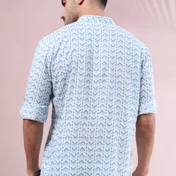 FILORI STUDIO Men Geometric Printed Kurta image 3