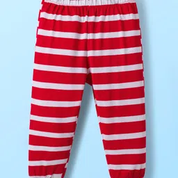 Babyhug Disney Single Jersey Knit Full Sleeves Night Suit With Winnie The Pooh Graphics - White & Red image 4