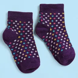 Cute Walk by Babyhug Knit Antibacterial Ankle Length Socks With Polka Dots & Animal Design Pack Of 5 - Multicolour image 5
